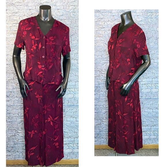 Norton McNaughton Skirt Set Two Piece Women's Size Medium Short Sleeve - Picture 1 of 5